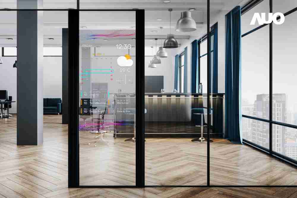 60吋Micro LED透明窗屏显示器，，可依需求调整并延伸应用于不同场域，，包括汽车侧窗或家庭玄关、、智慧橱窗、、、、商业展示等面向，，，，提供丰富的信息娱乐内容