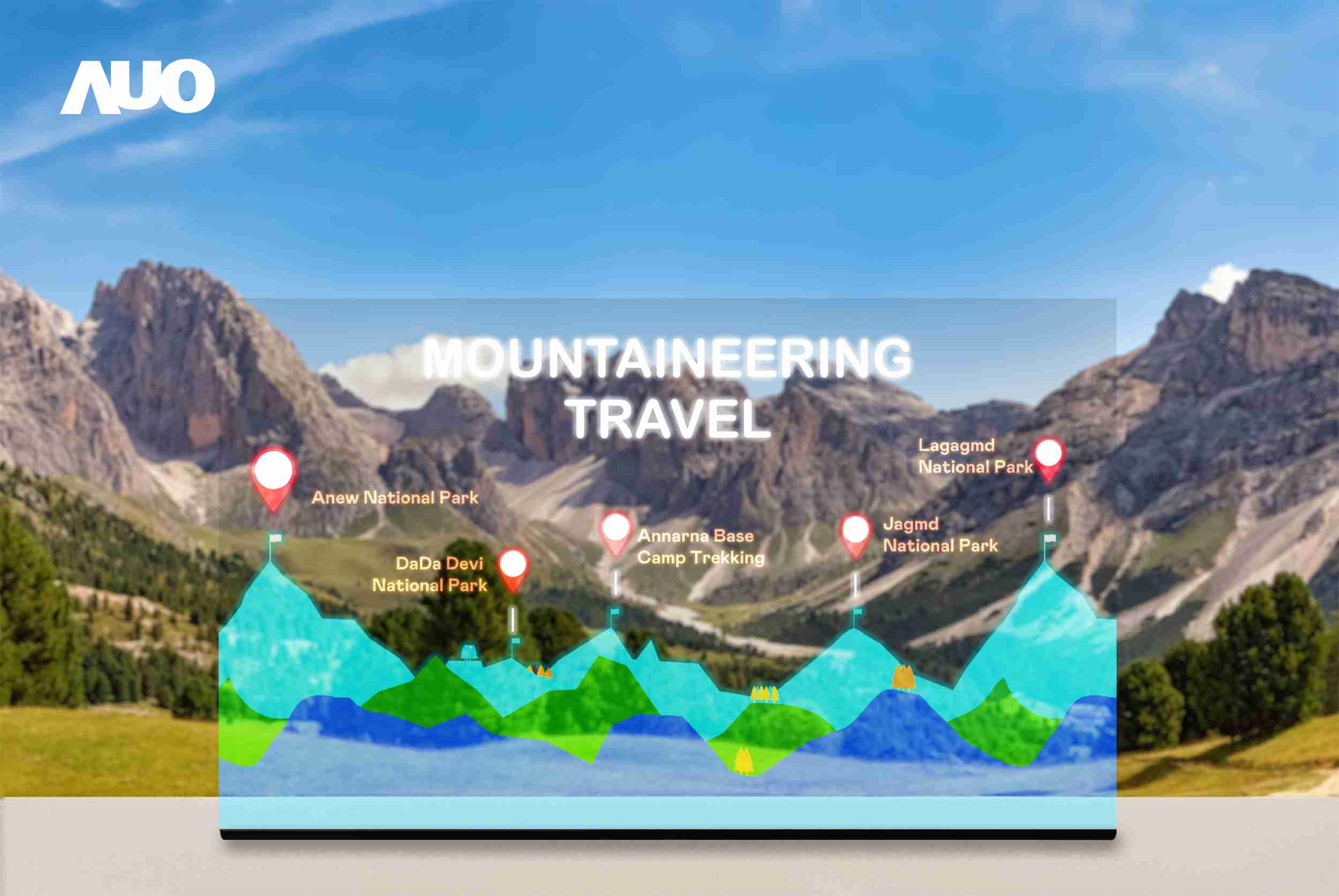 至成国际展示全球单片尺寸最大(*)42吋透明Micro LED显示器拼接而成的〝64吋透明Micro LED显示器〞，，，具备高透明度、、、1,000 nits高亮度、、、、广色域、、、、采用三边无边框的无缝拼接等多重特色，，，，呈现超高清、、、细腻画质而不遮挡后方视觉，，，，满足层峰需求，，，可广泛运用于零售、、、艺术展览或商业空间等场域